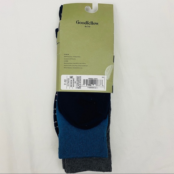 3 Pk Snowflake Crew Socks Casual Goodfellow - Picture 5 of 6